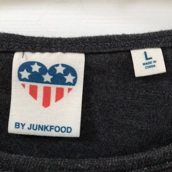 Junk Food sz Large AC DC sz Large tee dress Grey with shirt Neck tie Graphic tee - Picture 3 of 4